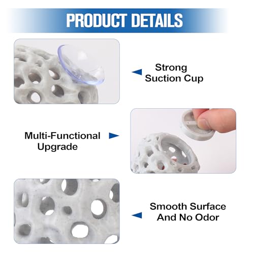 Shrimp Cave, Shrimp Hides for Aquarium, Betta Fish Hideout with Suction Cup Tank Accessories for Fish Tank Decor, Hiding & Resting, Betta Fish Habitat Tank Ornament Accessories - color: Marble White