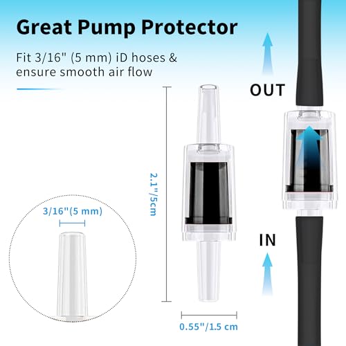 Premium 50FT 3/16inch Air Hose for Aquarium with Connector,Check Valve, Control Valve Accessories (Black, 50 ft.) - color: Black, size: 50 ft.