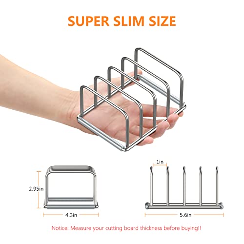 KORRTFID Cutting Board Organizer Stand Holder,304 Stainless Steel Chopping Board Holder,Pot Pan Lid Holder Rack kitchen Shelf Bakeware,Cookie Sheets Organizer (1.0 Inch Width Slots) - size: 1.0 in Slot