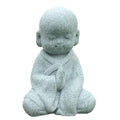 livelyfish Japanese Buddha Bosatsu Feng Shui Praying Monk Statue Sandstone Happy/Smiling Miniature Figurine Ornament for Fish Tank Aquarium Home Garden Decoration (F) - size: F