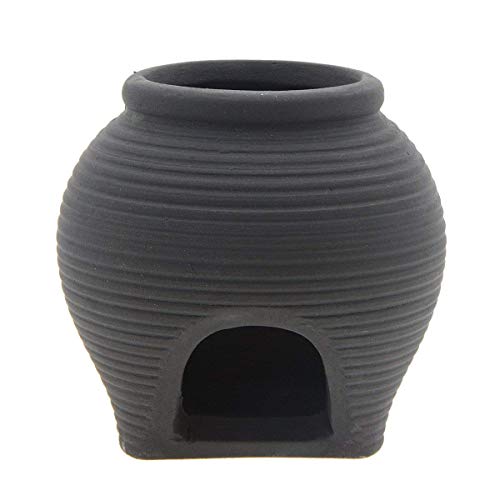 Ceramic Jar Aquarium Decorations Fish Tank Cave Breeding Cones Cave Fish Tank Ornaments for Amano Shrimp Cichlid Bonsai to Play, Hide and Rest - Black