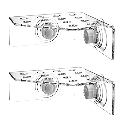 kcrygogo 13 Plug Holes Coral Frag Rack Clear Acrylic Holder Aquarium Fish Tank Button Coral Reef Broken Frame Enhanced Suction Cup (2 Pack)