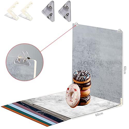 9PCS 18Patterns Big 24x24IN Product Photography Background Boards, Waterproof Reusable Photo Backdrop Props for Food Jewelry Cosmetics (Orange Red Blue) - color: Orange Red Blue