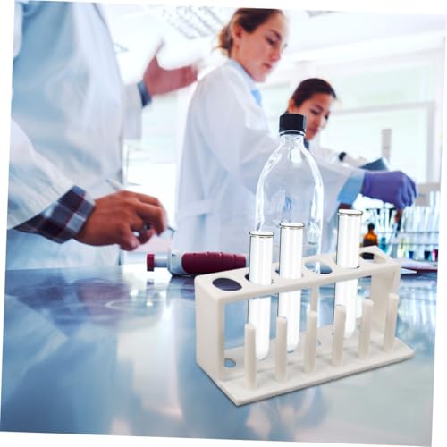 Ipetboom Plastic Test Tube Rack Holder for Water Quality Testing, Laboratory Tube Organizer with Portable White Plastic Stand, Suitable for Aquariums and School Labs