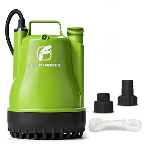 FLUENTPOWER 1/4HP Utility Pump 1900GPH Portable Submersible Sump Pump, Manual Control with 16.4 Ft Cord for Draining Water from Pool Pond Garden Hot Tub Basement Tankless Heater Liquids - style: 1/4HP 1900GPH