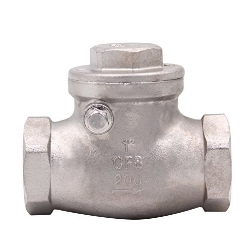 1 Inch Swing Check Valve - WOG 200 PSI Stainless Steel SS304 CF8M NPT - size: 1 Inch, style: Swing