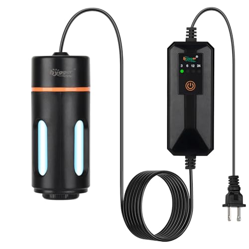 hygger Aquarium U-V Light with Timer, 360° Protective Shield Clean Light for Green Water and Algae Clean, Mini Algae Control Lamp for Freshwater and Saltwater Tank (5W for 13-40 Gallon) - size: 5W for 13-40 Gallon