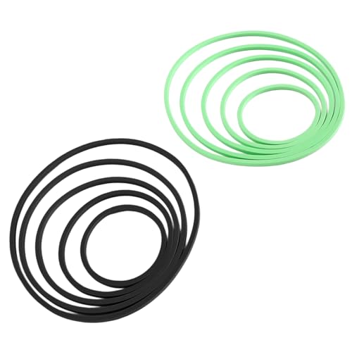 Gavigain Aquarium Feeding Ring Set, 5 Sizes, EVA Foam, Prevents Food, Promotes Water Circulation, Ideal for Fish, Turtles, Plants (5pcs Green+5pcs Black) - color: 5pcs Green+5pcs Black