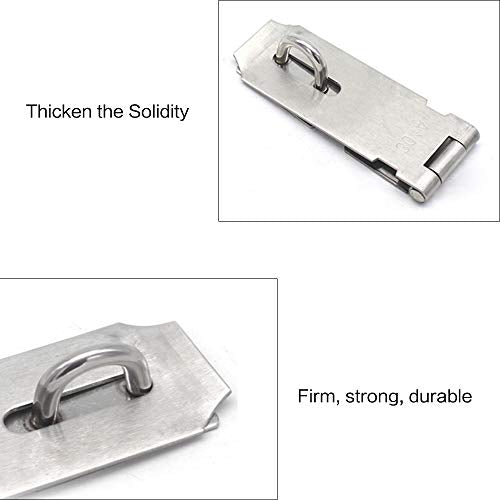 Door Locks Hasp Latch, 3 Inch Stainless Steel Safety Packlock Clasp Hasp Lock Latch, Extra Thick Door Gate Lock Hasp with Screws Brushed Finish 2 Pack - color: Stainless Steel, size: Straight 3 Inch