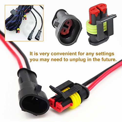 20 Kits 2 Pin Connector Automotive Electrical Connectors Quick Disconnect 2 Wire Waterproof Connector Terminal Plug Kit with Ratchet Crimping Tool - color: 2pin/20kit With Crimper