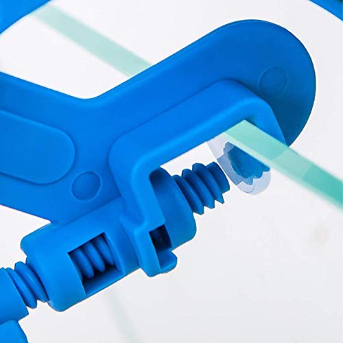 Aquarium Water Pipe Clamp Adjustable Water Hose Holder Plastic Water Tube Clamp Multifunctional Mounting Clip Blue Curved pipe clamp(3Pcs)