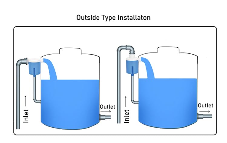 Automatic Water Level Control Valve - Inside Type, Float Valve for Water Tank, Solar Energy, Auto Pot, Aquarium 2PCS (1/2'' Side Inner)