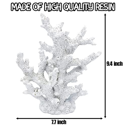 kathson Artificial Coral Ornament Resin Coral Decor for Fish Tank Underwater Sea Plants Decorations Aquarium Landscape (White) - size: 1PCS,White