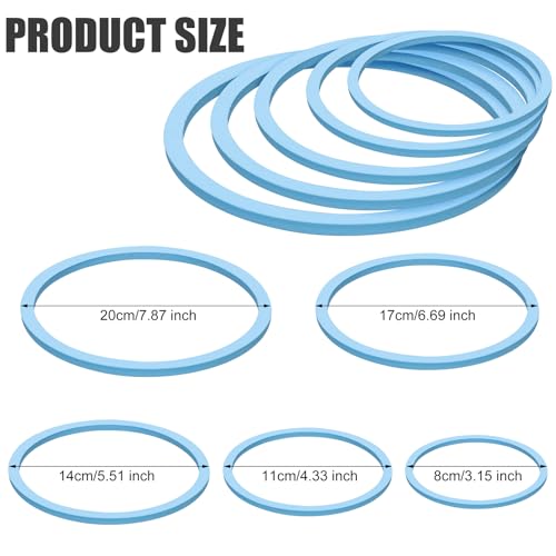 PEUTIER 5pcs Aquarium Floating Plant Rings, Foam Round Fish Feeding Rings 5 Size Floating Plant Corral Fish Tank Food Ring Keep Floating Plants in Place (Blue)