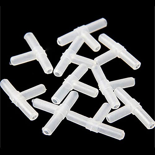 10pcs 3 Way Air Line Connector Aquarium Fish Tank Airline Tee Valve Pump Tube, White