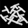 10pcs 3 Way Air Line Connector Aquarium Fish Tank Airline Tee Valve Pump Tube, White