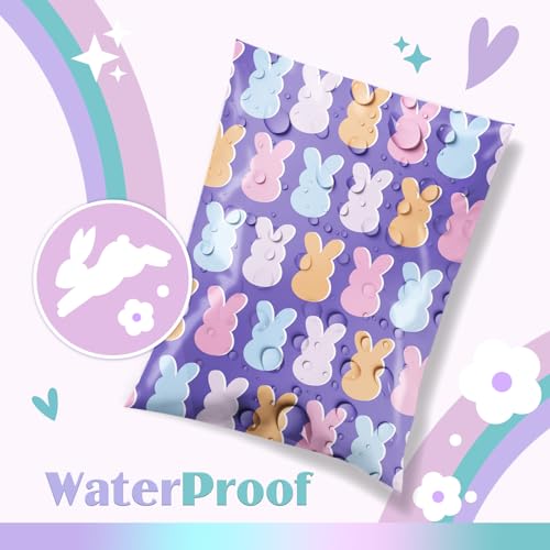 Metronic Poly Mailers 14.5x19 Inch 50pc, Easter Rabbit Bags for Shipping, Self-Adhesive Shipping Envelopes for Small Business, Waterproof Mailers Poly Bags for Shipping, Packaging Mailing Bags Bunnies - color: Bunnies, size: 14.5x19 50pc