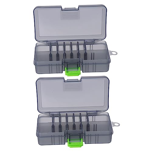 Happyyami 2pcs Double-sided Fishing Tackle Organizer Box Lure Container for Freshwater Saltwater Portable Fishing Accessories for Easy Storage and Transport - color: Green