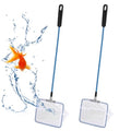 Mogoko Fish Net Aquarium, Small Fish Tank Net with Long Plastic Handle, Square net with Fine Mesh for Tank Cleaning - size: 4 Inch