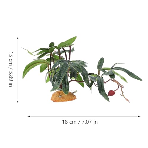 FOMIYES Simulated Plant Ornament Resin Reptile Case Decoration Green Artificial Aquarium Accessory for Terrarium Habitat Supplies