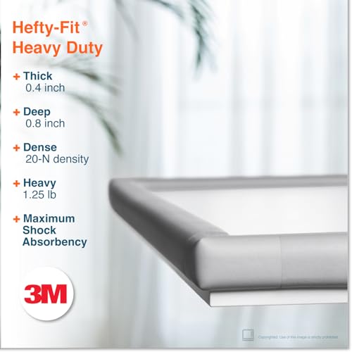 Roving Cove HeftyFit Edge Corner Protector Baby Proofing (Large 15ft Edge 4 Corners), Heavy-Duty, Soft NBR Rubber Foam, Furniture Fireplace Safety Bumper Guard, 3M Adhesive, Stone Grey - color: Stone Grey, size: Large 15 feet