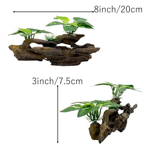 Fish Tank Decorations Aquarium Decor Ornaments Betta Silk Leaf pad Hammock Artifical Driftwood Cave Goldfish Bowl Accessories (Type-B) - color: Type-b