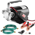 Water Transfer Pump, 12V 1/10HP Electric Utility Pump with On/Off Switch 2 * 6 ft Water Hoses Kit for Removing Water from Garden Pools Aquariums Hot Tub Draining 1/8’’ Low Suction for Rain Barrel - color: 12v-black