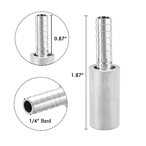 0.5 Micron Diffusion Stone 1/4" Barb Stainless Steel Aeration Stone Carbonater Stone with 3.3 Ft Silicon Hose Tubing 1 Pcs Beer Clamp for Homebrew Wine Beer - size: Micron Diffusion Stone-Hose Tubing-Clamp