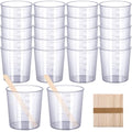 Gartful Resin Mixing Cups and Sticks, 70 Packs Epoxy Measuring Cups Kit - 20PCS 200ml Disposable Graduated Cups, 50PCS Wooden Stir Sticks for Mixing Paint, Stain, Epoxy, Resin - color: Clear cups+wooden stick, size: 200ml