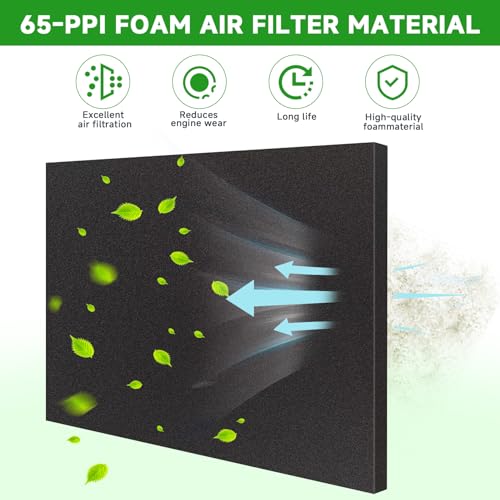 65-PPI Motorcycle Foam Filter Material for Uni Filter BF-1 BF1, Air Filter Material Foam Sheet, Cut-to-Size Pre-Filter Sponge Pads for ATV UTV Scooters Dirt Bike Lawn Mower, Black - color: Black