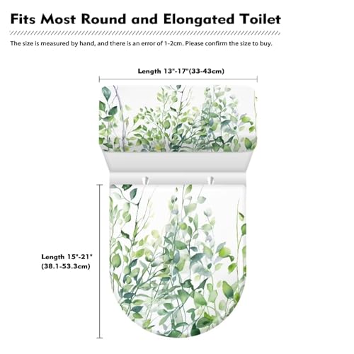 Toilet Lid Tank Protector Covers Set of 2, Washable Reusable Toilet lid Cover Stretch Toilet Tank Lid Cover Accessories Fits Most Standard Tanks & Lids, Leaf Green White - color: Leaf Green White
