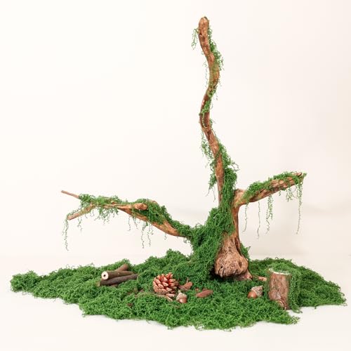 Fake Green Moss for Potted Plants Indoor, 5.3oz Artificial Moss for DIY Crafts, Decorative Faux Grass for Planters, Model Making,Table Centerpieces,Walls, Wedding, Terrariums, Fairy Garden Accessories - size: 5.3oz