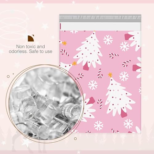 Metronic Poly Mailers 10x13 100pc, Small Shipping Bags for Clothes, Self- Seal Shipping Envelopes for Small Business,Waterproof Mailers Poly Bags Packaging Bags for Holiday Xmas, Pink Christmas Tree - color: Christmas Tree, size: 10x13 100pc