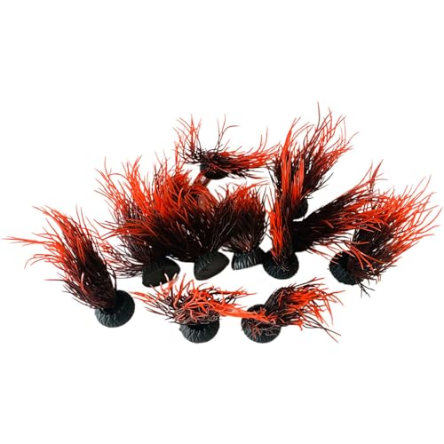 12 Pack Artificial Aquarium Grass Plants Lifelike Fish Tank Decorative Grass Aquascaping Landscape Design for Goldfish Betta Fish Waterscape Fish Hides Mini Hydroponic Plants (Style 4) - color: Style 4