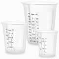 Silicone Measuring Cups Set 125ml + 250ml + 500ml for Cooking Reusable Baking Supplies Silicone Flexible Melting Measure Cup for Butter, Chocolate - color: 125ml+250ml+500ml