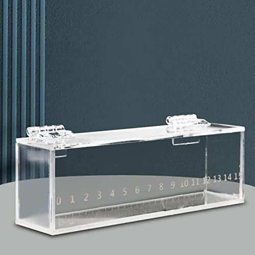 Fish Viewing Box Acrylic with Lid - Mini Aquarium & Breeder (6.3x1.6x2.1 inch) Portable Safe Hatching Box with Scale
