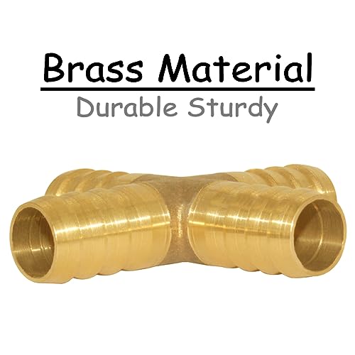 Uenede 2PCS Solid Brass 3/4"OD Barb Fittings 4-Way Union Intersection Hose Pipe Barb Fitting for Water/Oil/Gas - size: 3/4" Barb, style: Cross (4 Way)