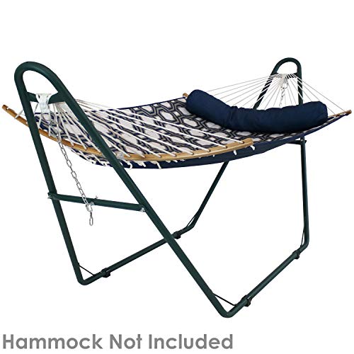 Sunnydaze Decor Universal Double Hammock Stand Only - 550-Pound Capacity - Heavy-Duty Hammock Stand for Outside - Fits 9 to 14 Foot Hammocks - Green