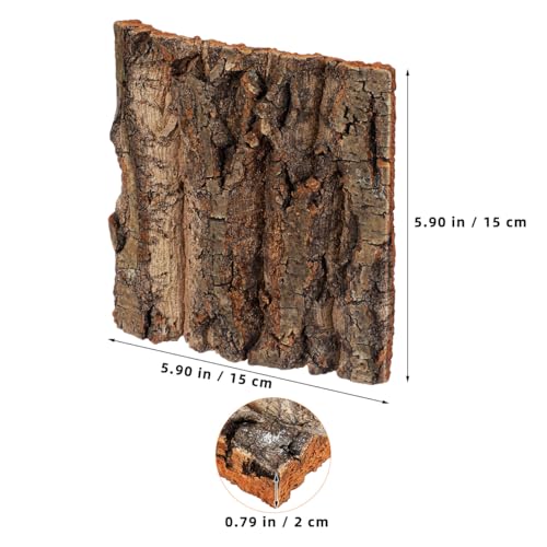 BESPORTBLE 4Pcs Reptile Cork Bark Aquarium Decor Background for Fish Tank and Terrarium Natural Climbing Board for Gecko Lizard Frog Bearded Dragon Safe and Realistic 5.90X5.90X0.78In