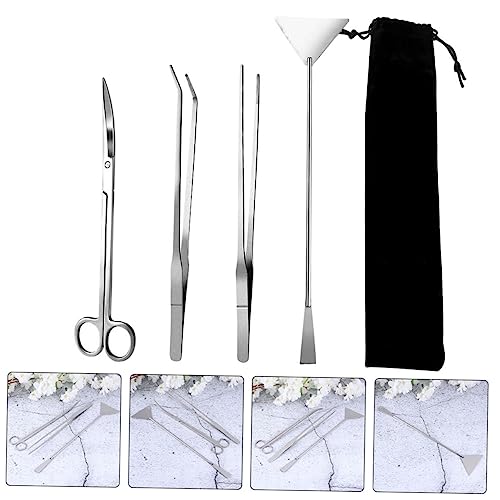 HANABASS 1set Aquarium Cleaning Tool Kit Stainless Steel Aquascaping Tools for Fish Tank Maintenance Set Storage Bag for Aquatic Plants and Gravel Care