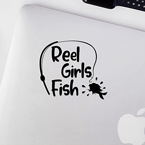 Decal Stickers of Girls Fish (Black) (Set of 2) Premium Waterproof Vinyl Decal Stickers for Laptop Smartphone Car Dirt Bike Wall Room Mason Jar Bathtub Door - Bicver1D44382Blw19Y24 - color: Black, size: 5.5'' x 4.8''