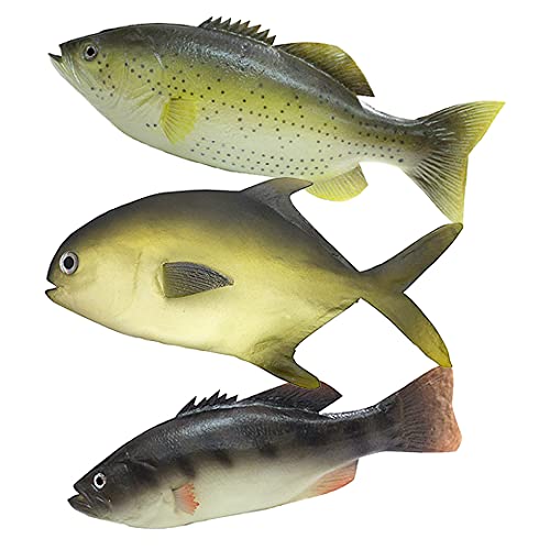 3 Pieces Lifelike Simulated Fish Set, Artificial Marine Seafood Model for Home Decoration, Aquarium Landscape, Stage Drama & Photography Props