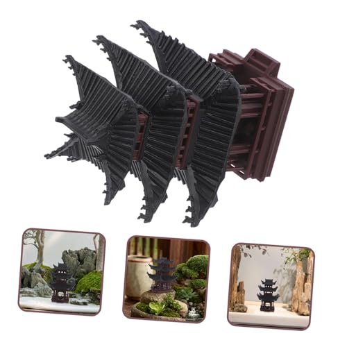 MAGICLULU Mini Aquarium Pavilion Mini Chinese Building Statue Fish Shelter Aquarium Castle Ornament Decor Fish Tank Bonsai Ornament