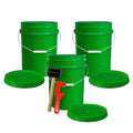 ePackageSupply 5 Gallon Plastic Bucket with Airtight Lid | Food Grade Bucket | BPA-Free | Heavy Duty 90 Mil All Purpose Pail | One 12" Rubber Mallet & One Lid Opener Included | 3 Pack - color: Green, size: 3 Packs
