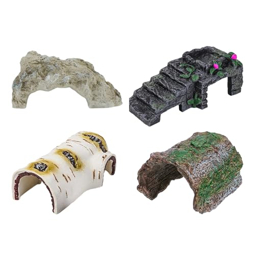 Aquariums Landscape Artificial Cave Fish Tanks Landscaping for Shrimp Breeding Ornaments Bark Craft Artificial Cave for Fish Tanks Shrimp Habitat Decor - color: A