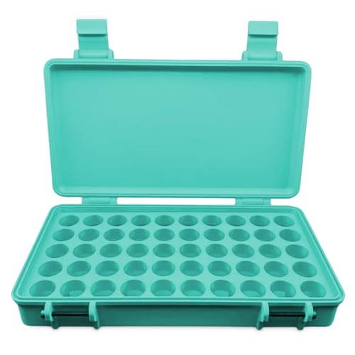 3D Printed Vial Storage Case - Waterproof 3ml Vial Storage Case with 50 Slots - Freezer Safe Hard Shell Essential Oil Case for Home, Fridge, Travel, 16mm Max Diameter, 35mm Max Height - color: Arctic Teal, size: 50 Slots