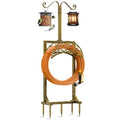 Garden Hose Holder - Upgraded Water Hose Holders for Outside with 5 Spikes & 2 Shepherds Hooks, Freestanding Hose Stand Hose Hanger Hose Storage Hose Reel Rack for Yard Lawn(Antique Golden) - color: Antique Golden