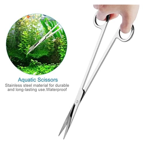 Aquarium Scissor Tweezers Tool Stainless Steel Aquatic Plants Set For Aquarium Maintenance(Straight Scissors) - color: Straight Scissors