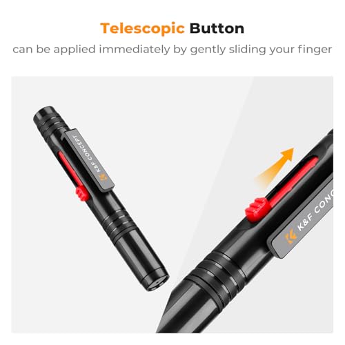 K&F CONCEPT Professional Lens Cleaning Pen with Soft Brush, Carbon Head Lens Cleaning Pen Compatible with Canon, Nikon, Pentax, Sony Digital Camera Cleaning,AR VR Glasses Cleaning
