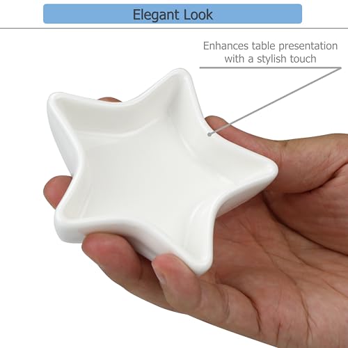 EIKS 4 Pack Ceramic Dipping Bowls Side Dishes for Serving ketchup Wasabi Condiments Appetizer Snacks (Star-Shape) - size: Star-Shape